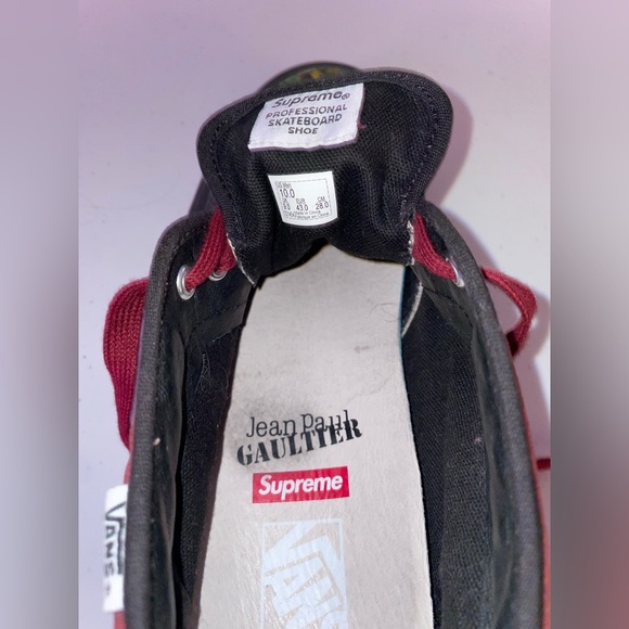 Supreme Vans Jean Paul Gaultier Floral Chukka Pro Cardinal Shoes Size 10 - Picture 9 of 12